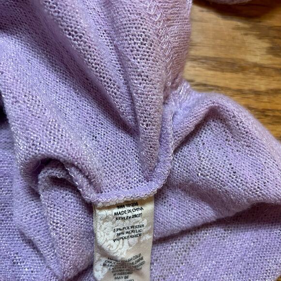 Soft Surroundings Soft Essential Ribbed Purple Valentina Zip Sweater Size XL - Picture 5 of 6